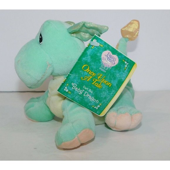 2000 Precious Moments Enesco Tender Tales  Plush Baby Dragon Green 749903 w Tag - Picture 2 of 8